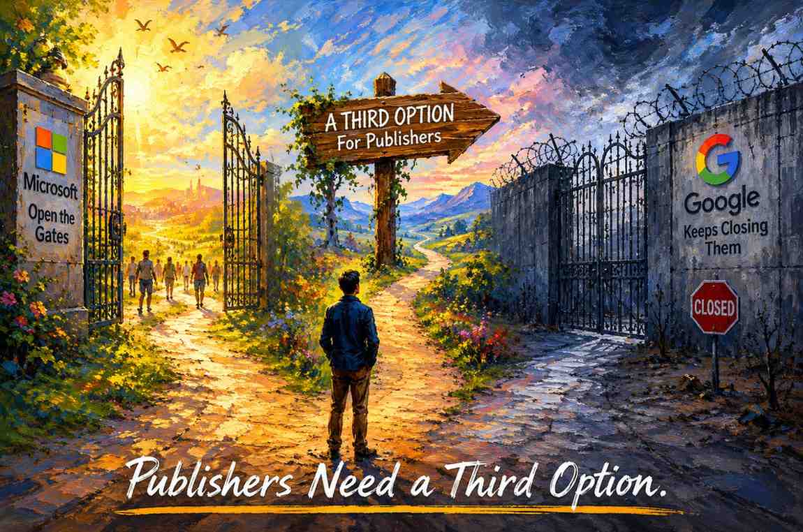 Microsoft Says Open the Gates. Google Keeps Closing Them. Publishers Need a Third Option.